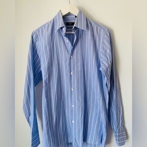Hugo Boss Light Blue Multi-Stripe Dress Shirt